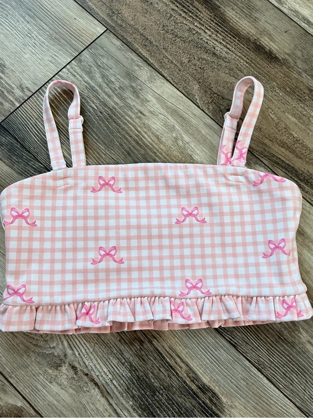 Gingham Bow Print Sportsbra Top